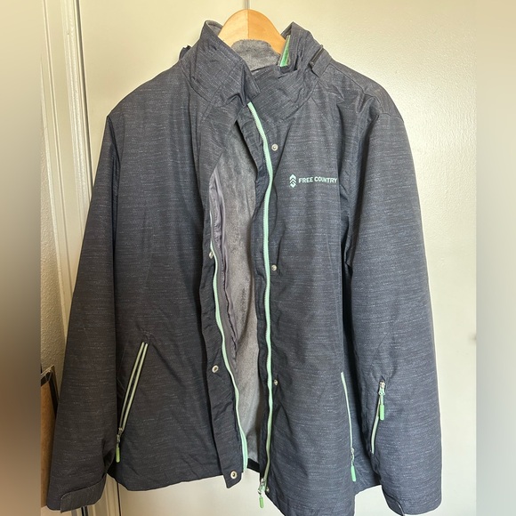 Grey heathered women’s winter coat - Picture 1 of 2